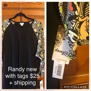 Lularoe Disney Randy T-shirt with Goofy sleeves
